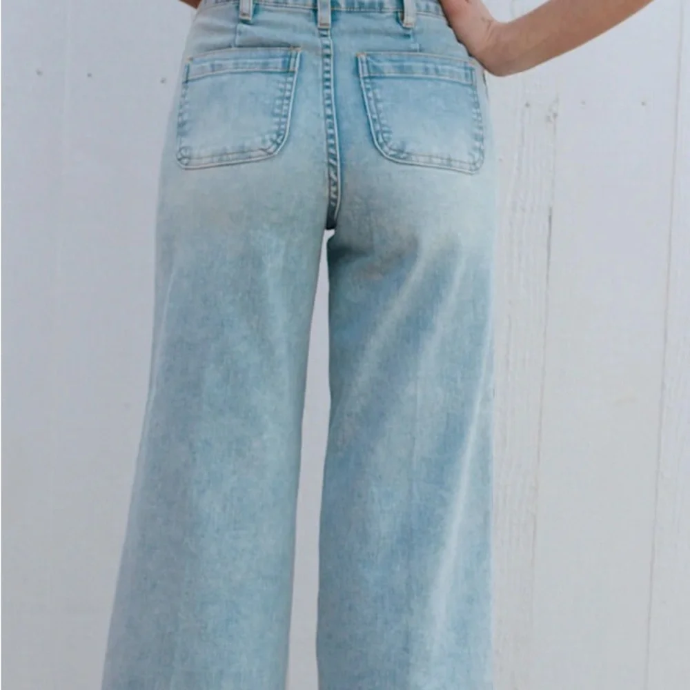 OAT NY Women's Light Blue Wide-Leg Jeans - Picture 2 of 4